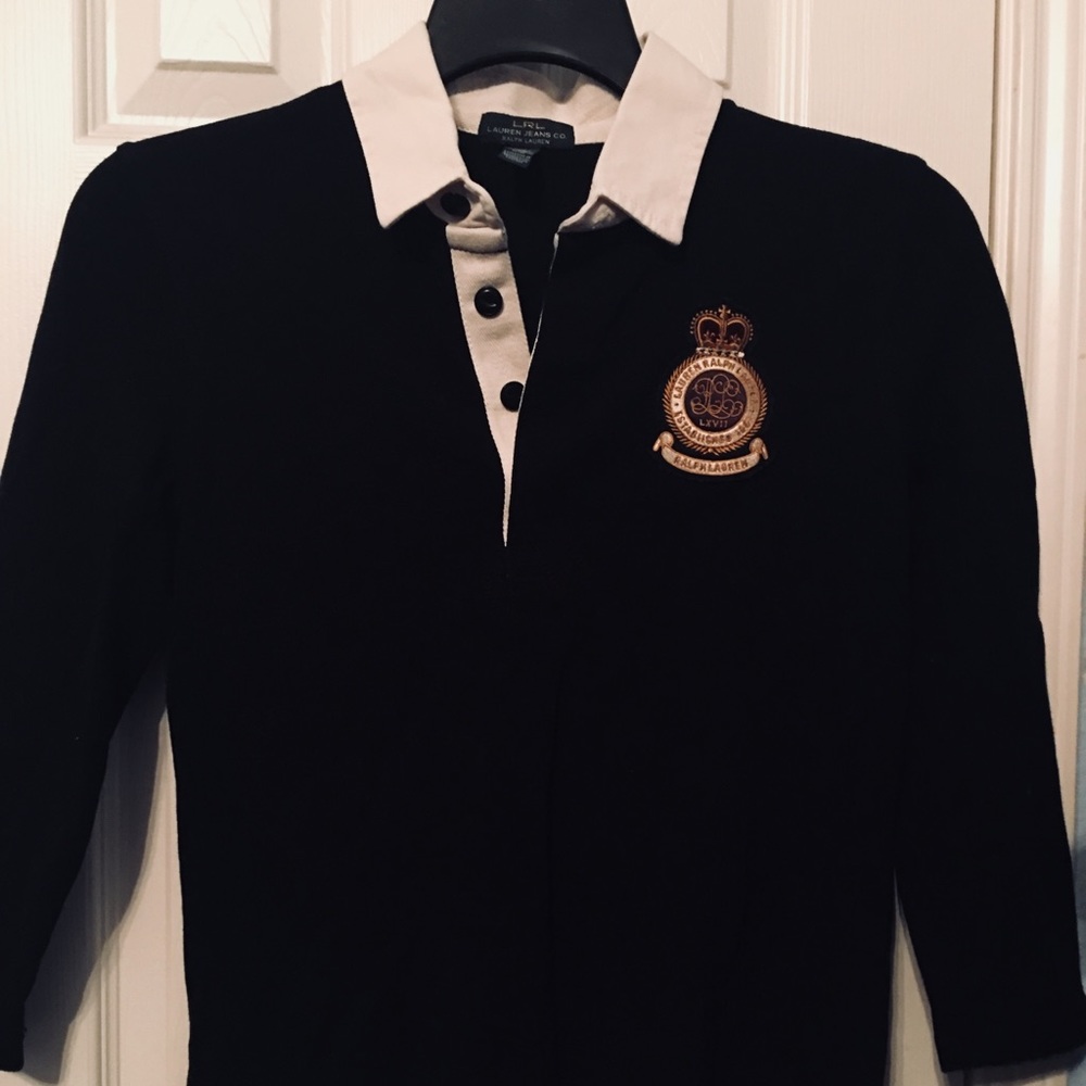 NWOT Lauren Ralph Lauren black with collar top
